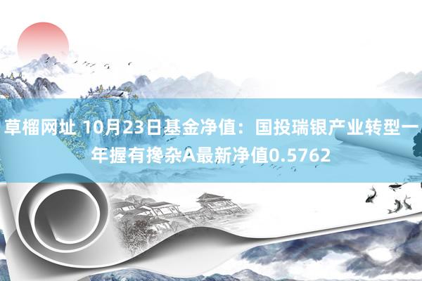 草榴网址 10月23日基金净值：国投瑞银产业转型一年握有搀杂A最新净值0.5762